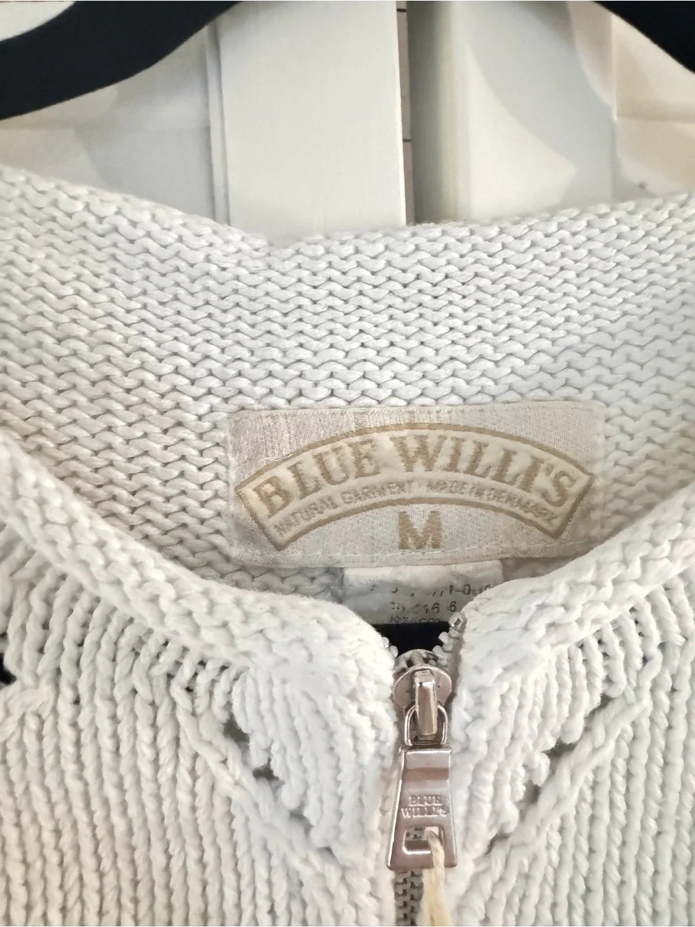 Blue Willi's White Knit Zip-Front Sweater Vest 0063 - Picture 2 of 2